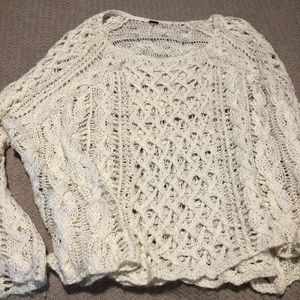 Free people slouch crochet sweatshirt